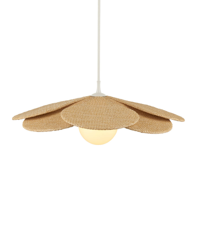 Cabo Petal Outdoor Pendant in Natural / Cream / White
