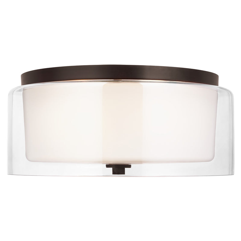 Elmwood Park Two Light Flush Mount in Bronze