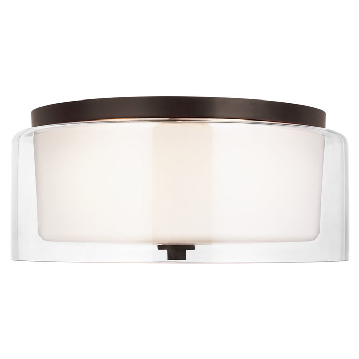 Elmwood Park Two Light Flush Mount in Bronze