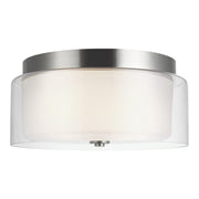 Elmwood Park Two Light Flush Mount in Brushed Nickel