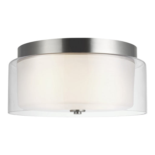 Elmwood Park 2-Light Flush Mount in Brushed Nickel