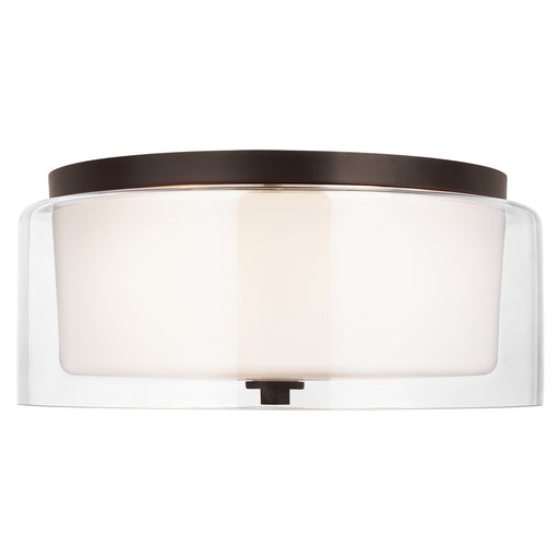 Elmwood Park Two Light Flush Mount in Bronze