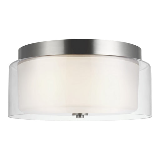 Elmwood Park Two Light Flush Mount in Brushed Nickel