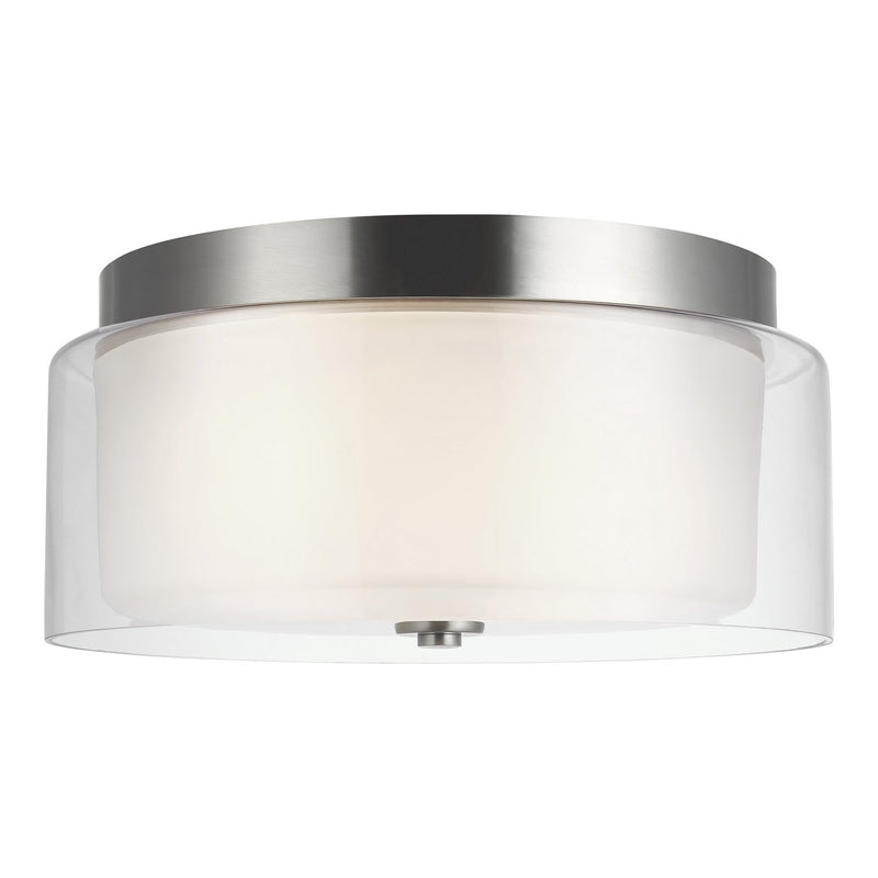 Elmwood Park 2-Light Flush Mount in Brushed Nickel