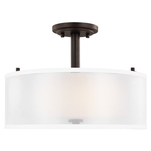 Elmwood Park 2-Light Semi-Flush Mount in Bronze