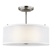 Elmwood Park Two Light Semi-Flush Mount in Brushed Nickel