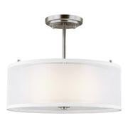 Elmwood Park 2-Light Semi-Flush Mount in Brushed Nickel