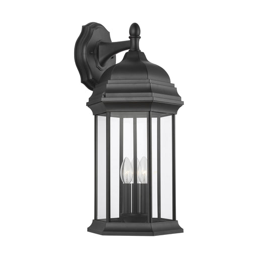 Sevier Three Light Outdoor Wall Lantern in Black
