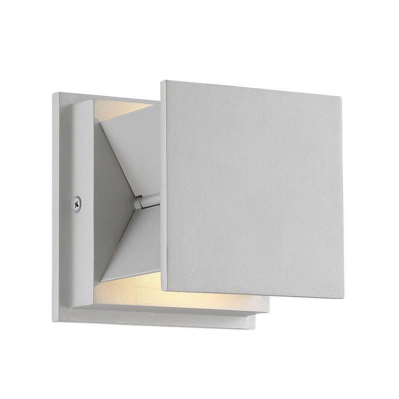 Baffled 2-Light LED Outdoor Wall Sconce in Silver Dust