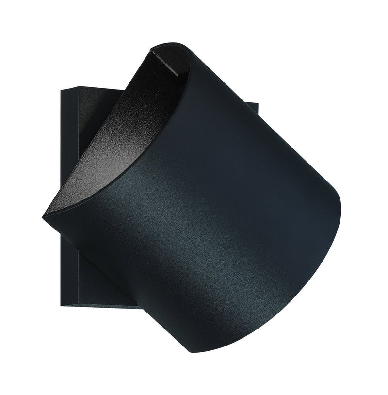 Revolve 2-Light Half Cylinder LED Outdoor Wall Sconce in Sand Black