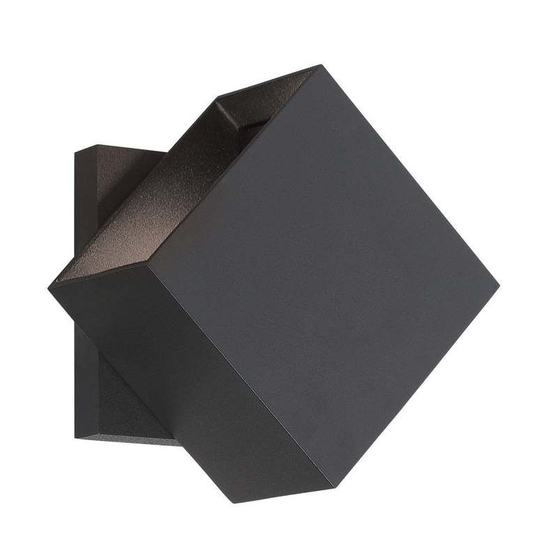 Revolve 2-Light Square LED Outdoor Wall Sconce in Sand Coal Black