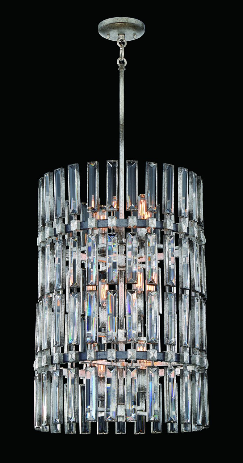 Belle Aurore 17" 12-Light Pendant in Shadow Silver Leaf