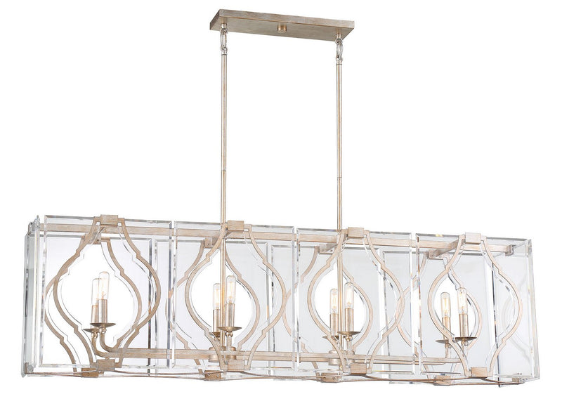 Brenton Cove 8-Light Island Chandelier in Gold Mist Gold Leaf