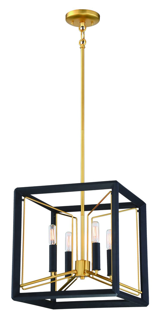 Sable Point 4-Light Chandelier in Sand Black with Honey Gold