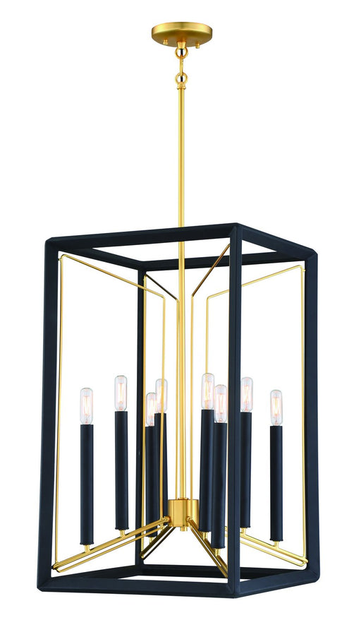 Sable Point 8-Light Chandelier in Sand Black with Honey Gold