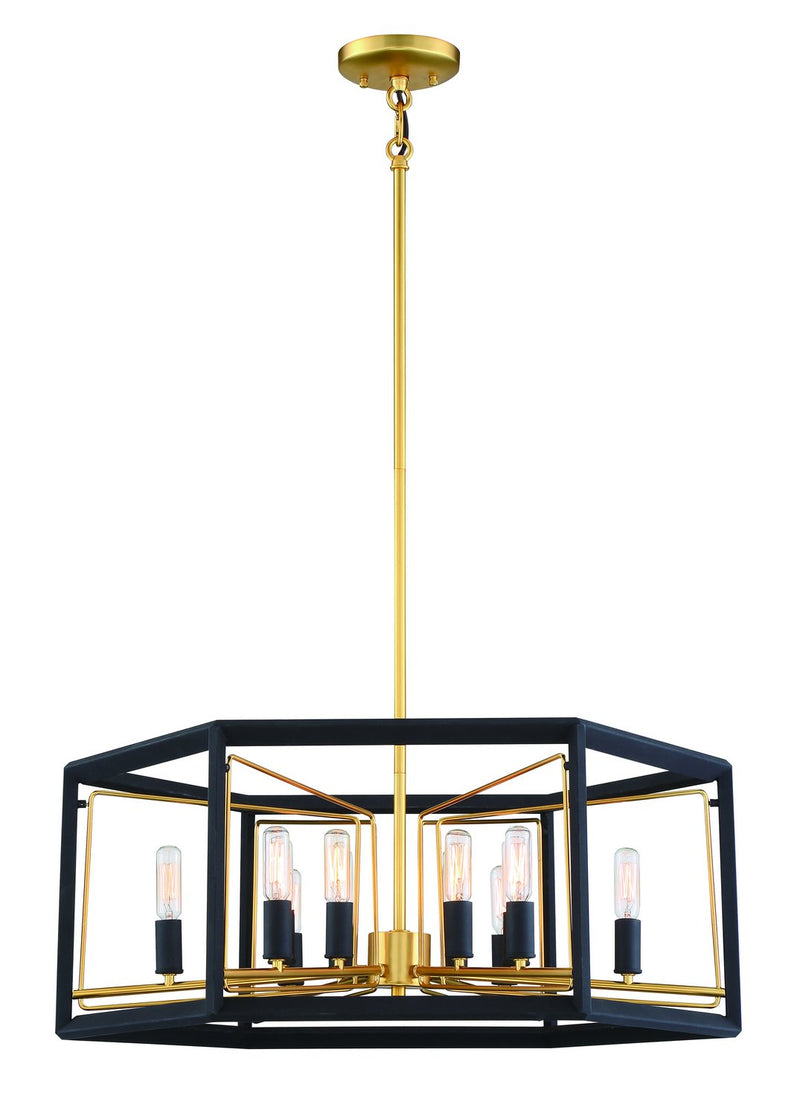Sable Point 12-Light Chandelier in Sand Black with Honey Gold