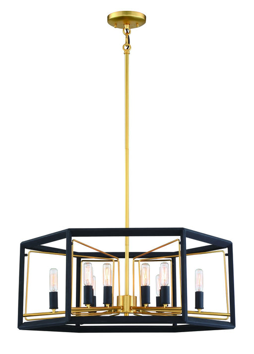 Sable Point 12-Light Chandelier in Sand Black with Honey Gold
