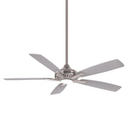 Dyno 52" LED Ceiling Fan in Brushed Nickel with Silver Blades / Silver/Aged Wood Finish