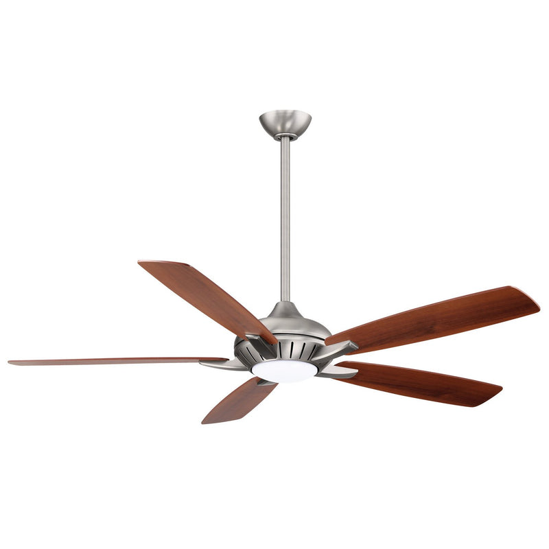 Dyno 60" LED Ceiling Fan in Brushed Nickel / Rev Med Maple Dk Walnut