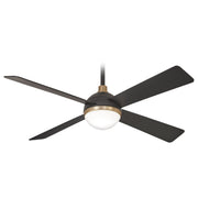 Orb 54" LED Ceiling Fan in Brushed Carbon with Soft Brass