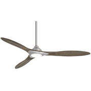 Sleek 60" LED Ceiling Fan in Brushed Nickel / Seasoned Wood