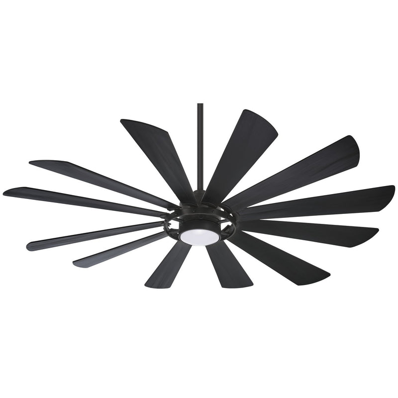 Windmolen 65" Outdoor LED Ceiling Fan in Coal / Coal Ashwood
