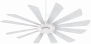 Windmolen 65" Outdoor LED Ceiling Fan in Textured White / Bleached Ashwood