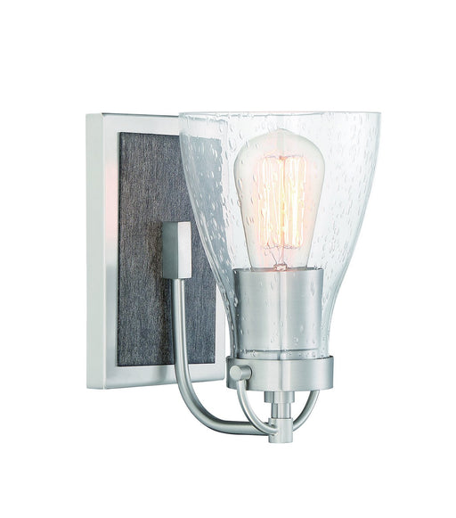 Garrison Bath Sconce in Brush Nickel w/Shale Wood