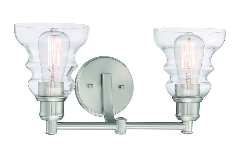 Waterbury 2-Light Bath Vanity Light in Brushed Nickel