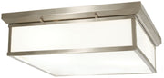 LED White Glass Flush Mount 20" in Brushed Nickel