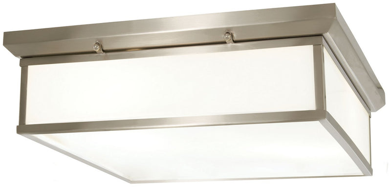 LED White Glass Flush Mount 20" in Brushed Nickel