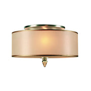 Luxo 3 Light 14" Semi Flush Mount in Antique Brass