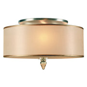 Luxo 3 Light 14" Semi Flush Mount in Antique Brass