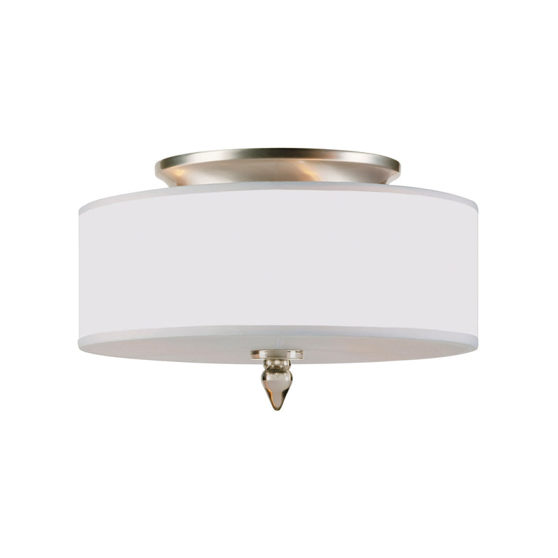 Luxo 3 Light 14" Semi Flush Mount in Satin Nickel