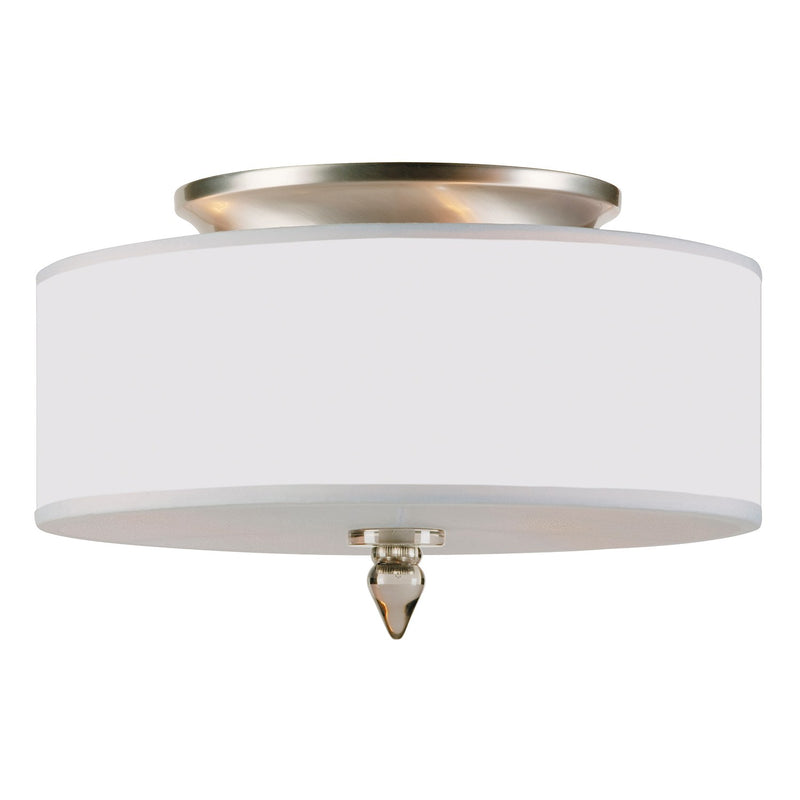 Luxo 3 Light 14" Semi Flush Mount in Satin Nickel