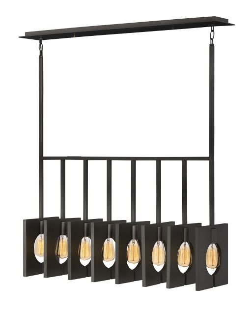 Ludlow 8-Light Linear Chandelier in Brushed Graphite