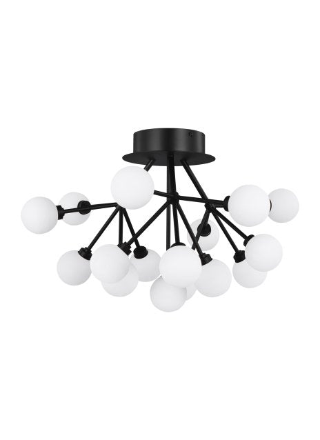 Mara 16-Light Flush Mount in Matte Black