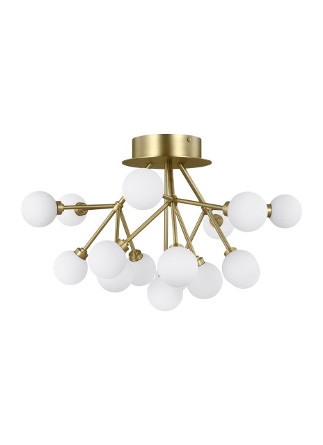Mara 16-Light Flush Mount in Aged Brass
