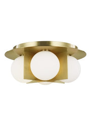 Orbel 4-Light Flush Mount in Aged Brass
