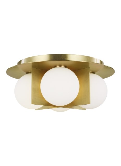 Orbel 4-Light Flush Mount in Aged Brass
