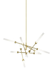 Linger 12-Light Abstract Chandelier in 12-Light Abstract Chandelier Natural Brass