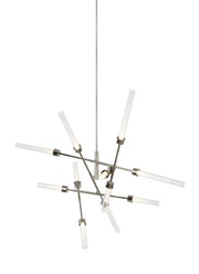 Linger 12-Light Abstract Chandelier in 12-Light Abstract Chandelier Polished Nickel