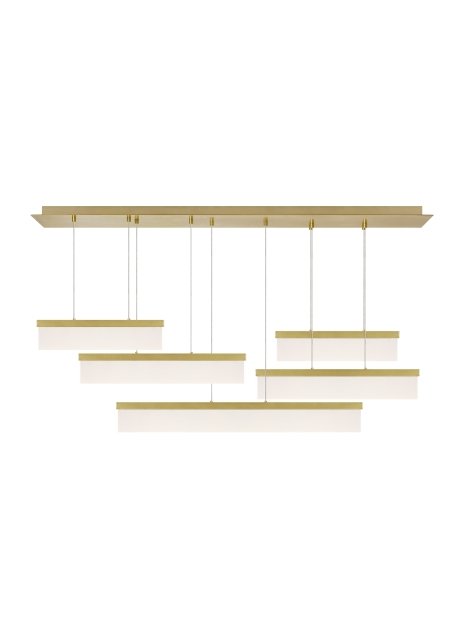 Sweep 5-Light Linear Pendant in Aged Brass