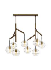 Sedona Double 8-Light Chandelier in Double Clear Aged Brass