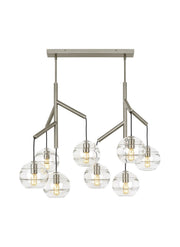 Sedona Double 8-Light Chandelier in Double Clear Satin Nickel
