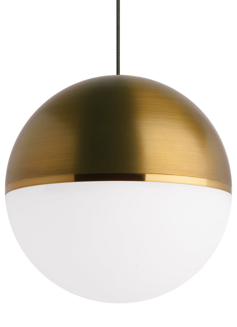 Akova Grande Pendant in Aged Brass and Bright Brass