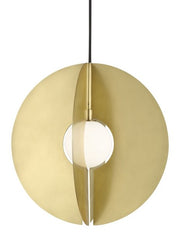 Orbel Round Pendant in Aged Brass