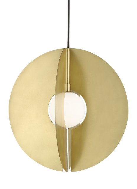 Orbel Round Pendant in Aged Brass