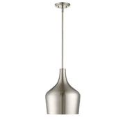 Metal Teardrop 10" 1-Light Pendant in Brushed Nickel
