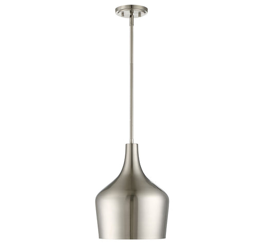 Metal Teardrop 10" 1-Light Pendant in Brushed Nickel